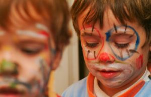 boys with face paint