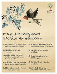 inspirational flyer about bringing heart to your homeschooling