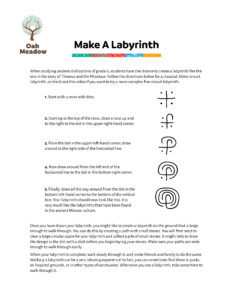 Make A Labyrinth - Activity from Oak Meadow's 6th Grade Curriculum