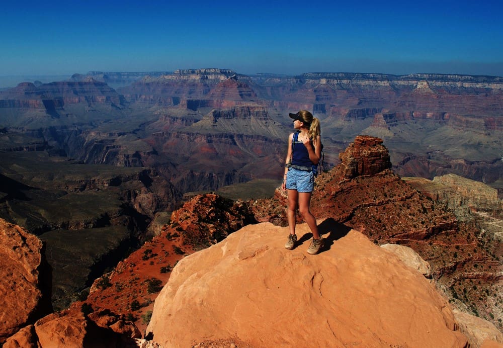 Oak Meadow student hiking at the grand canyon