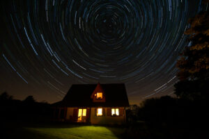 North Star over House - Finding Latitude by the Stars - Outdoor Activities for Homeschoolers