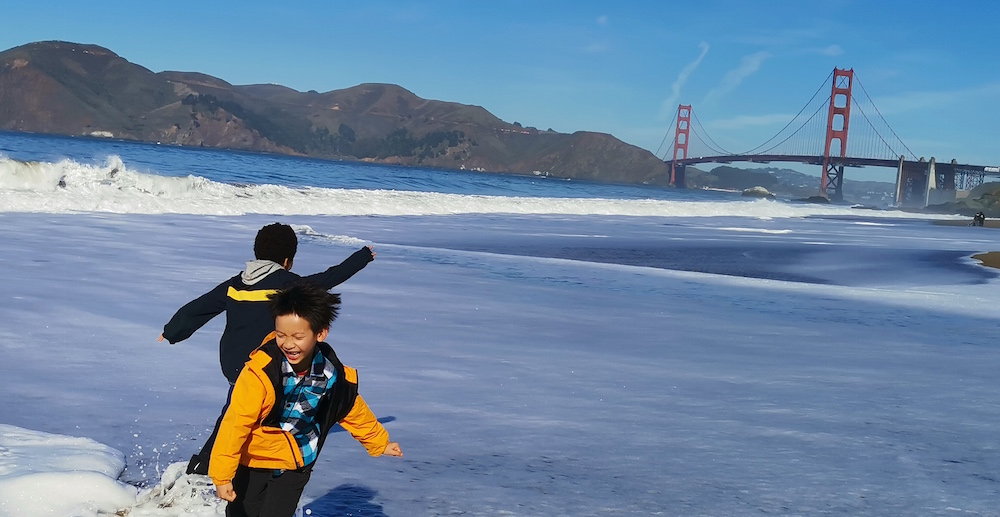 Oak Meadow students n the ice near San Francisco - Outdoor Activities