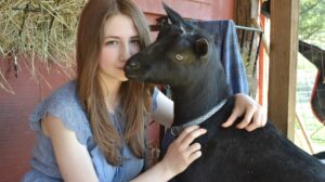 Hannah Parker with her Nigerian Dwarf Goat - National Honor Society