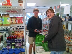 Bryce Hevener in a grocery store