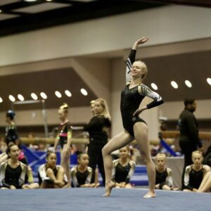 Jaden Olauson at a gymnastics meet