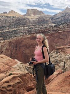 Jaden Olauson on a hike in the western US