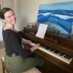 Lucille Fitch playing the piano