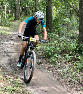 Donavon Nail in a mountain bike race