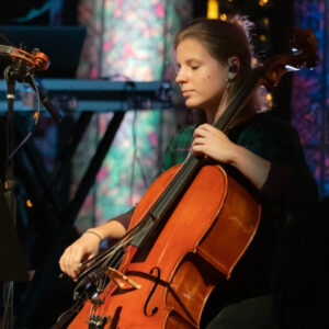 Kate Frederick performing the cello