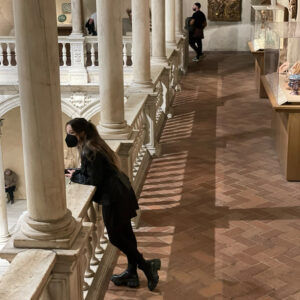 Shakti Anthony in a museum